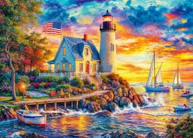 Puzzle HUADADA Sunset Lighthouse 1000 peças para adultos e crianças Puzzle HUADADA Sunset Lighthouse 1000 peças para adultos e crianças