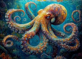 Puzzle Liches Deep Blue Octopus 1000 peças para adultos