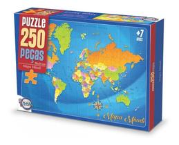 Puzzle Mapa Mundi 250 Peças / Idade + 7 anos. - Brinquedos Toia