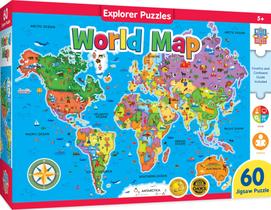 Puzzle MasterPieces World Map 60 peças para crianças