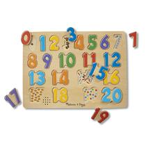 Puzzle Melissa & Doug Numbers Sound com efeitos sonoros 21 unidades