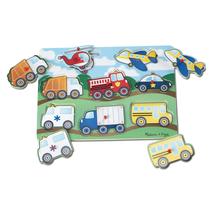 Puzzle Melissa & Doug Vehicles Wooden Peace 8 peças Puzzle Melissa & Doug Vehicles Wooden Peace 8 peças
