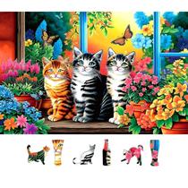 Puzzle MINIWAN 500pc Cat Garden 58x38 cm para adultos