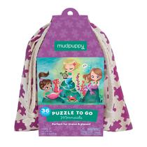 Puzzle Mudpuppy Mermaids to Go 36 peças com mais de 3 anos de idade, roxo