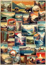 Puzzle PICKFORU Vintage National Parks 1000 peças para adultos Puzzle PICKFORU Vintage National Parks 1000 peças para adultos