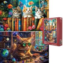 Puzzle Pixlora Cat para adultos, 1000 peças, pacote com 2 unidades subaquáticas