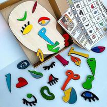 Puzzle Play Set Picasso Art 26, peças de madeira para crianças