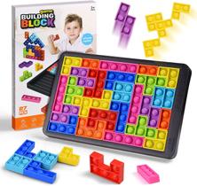 Puzzle Pop Push it Bubble Fidget Sensory Toy, 27PCS Silicone Jigsaw Puzzles, Fidget Puzzle Toys, Sensory Fidget Toys para ansiedade e alívio do estresse para crianças Adultos para autismo...