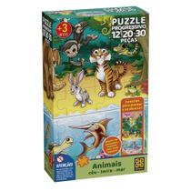 Puzzle Progressivo Animais Céu, Terra e Mar Grow Puzzle Progressivo Animais Céu, Terra e Mar Grow