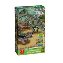 Puzzle Progressivo Dinossauros Ceu, Terra e Mar 12/20/30 Peças Grow