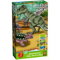 Puzzle Progressivo Dinossauros Céu, Terra e Mar Grow Puzzle Progressivo Dinossauros Céu, Terra e Mar Grow