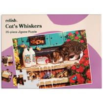 Puzzle Relish Cat's Whiskers 35 peças grandes para idosos Puzzle Relish Cat's Whiskers 35 peças grandes para idosos