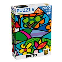 Puzzle Romero Britto 2000 Peças Campo Quebra Cabeca Grow