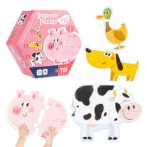 Puzzle TOI de peças grandes para crianças de 2 a 4 anos, animais de fazenda, 4 pacotes