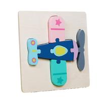 Puzzle Toy Aircraft Wooden Colorido 3D para crianças de 36 meses ou mais