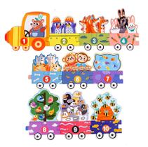 Puzzle Toy Educação Infantil Digital Traffic Animals