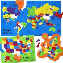 Puzzle Toy Imagimake Mapology USA & World com bandeiras e capitais Puzzle Toy Imagimake Mapology USA & World com bandeiras e capitais