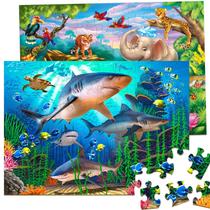 Puzzle Unolidrom 2 x 60 peças para crianças de 4 a 8 anos - Ocean & Forest