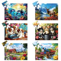 Puzzle WSCXSC 16 peças grandes para idosos com sacos de armazenamento x6 Puzzle WSCXSC 16 peças grandes para idosos com sacos de armazenamento x6