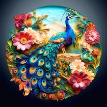 Puzzles de madeira Purdicra Colorful Peacock Adults 200 unidades