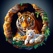 Puzzles de madeira Purdicra Tiger Family 200 unidades para adultos Puzzles de madeira Purdicra Tiger Family 200 unidades para adultos