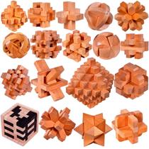 Puzzles de quebra-cabeças de madeira AHYUAN, pacote com 18 para crianças e adultos