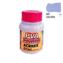 PVA Tinta Fosca p/ Artesanato 37ml Lilas Bebê Acrilex 809