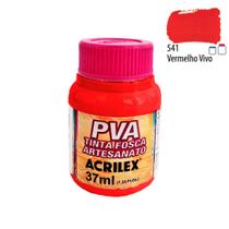 PVA Tinta Fosca p/ Artesanato 37ml Vermelho Vivo Acrilex 541