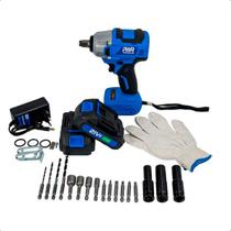 PWR-35K Kit Chave Impacto Parafusadeira 350Nm 2 Baterias 21V com Maleta Em Oficinas Profissional PWR-35K Kit Chave Impacto Parafusadeira 350Nm 2 Baterias 21V com Maleta Em Oficinas Profissional