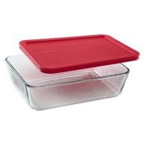 Pyrex para armazenamento de alimentos Simply Store de vidro retangular de 6 xícaras Pyrex para armazenamento de alimentos Simply Store de vidro retangular de 6 xícaras