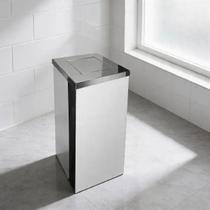 Q2460-b - lixeira de aco inox quadrada 24 x 60 - 30 litros c/ basculante