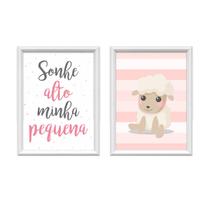 QADR60-Kit 2 Quadros Decorativos Ovelinha Sonhe Alto 34x44cm QADR60-Kit 2 Quadros Decorativos Ovelinha Sonhe Alto 34x44cm