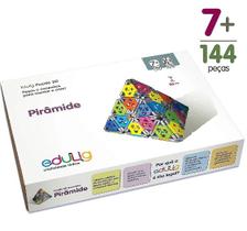 QCPuzzle 3D Pirâmide - 144 peças e conexões - 6 cores - Edulig