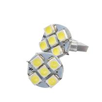 QUA0011 Lâmpada Led Base Vidro Esmagada Grande 12V 5 Led Branca Com 02 Peças