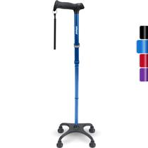 Quad Cane Rehand Ever com alça ergonômica ajustável em azul Quad Cane Rehand Ever com alça ergonômica ajustável em azul