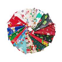 Quadrados De Tecido De Natal 10 Peças Fat Quarters Pré-cortados Para Costura, Patchwork, Vestidos,