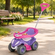 Quadriciclo Calesita Super Flower Rosa 943: Passeio e Pedal para Bebês +12m 30kg