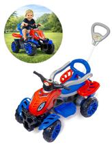 Quadriciclo Carrinho de Passeio Infantil Spider Maral 2 em 1 Passeio e Pedal e Empurrador com Haste Segurança Completa