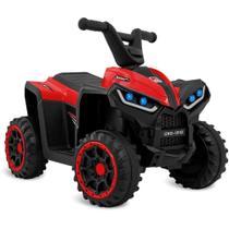 Quadriciclo Elétrico Infantil 6V Bandeirante Câmbio, Farol, USB/BLUETOOTH, Suporta 30KG - Vermelho