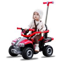 Quadriciclo Elétrico Infantil 6V Menina Menino Vermelho Unitoys com Haste Direcional