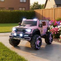 Quadriciclo Elétrico Infantil Frente e Ré Kem 12v 4 Motores Carrinho Motorizado Caminhonete Até 8 anos Tração Led Mp3 Cinto de Segurança