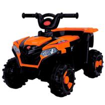 Quadriciclo elétrico infantil laranja veiculo bateria 6v