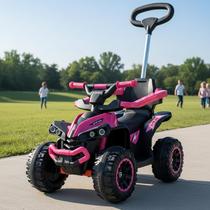 Quadriciclo Eletrico Infantil Passeio com Aro de Proteção Haste Direcionavel Som e Luz Quadriciclo Eletrico Infantil Passeio com Aro de Proteção Haste Direcionavel Som e Luz