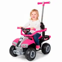 Quadriciclo Elétrico Rosa 6V Mini Carrinho De Brinquedo Para Crianças Com Música E Luz
