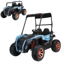 Quadriciclo eletrico utv com cobertura 12v azul - importway
