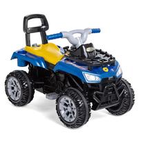 Quadriciclo Infantil 2 em 1 Pedal e Passeio Cross Up Azul Andador Com Protetor Buzina Empurrador - Calesita