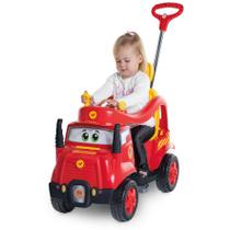 Quadriciclo Infantil 2 X 1 Mk Bombeiro Empurrador Pedal Buzina E Proteção - CALESITA