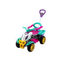 Quadriciclo Infantil a Pedal Branco e Rosa Magical Maral com Empurrador