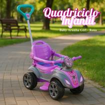 Quadriciclo Infantil carrinho de passeio haste pra empurrar empurrador