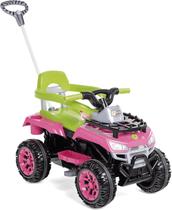 Quadriciclo Infantil Cross Up Rosa 2 em 1 Com Buzina Proteção Empurrador - Calesita